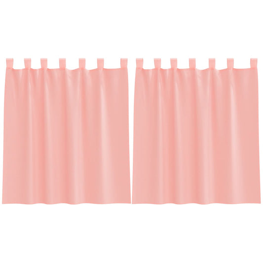 Voile Curtains with Rod Pockets 2 pcs Pink