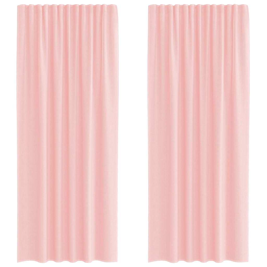 Voile Curtains with Rod Pockets 2 pcs Pink