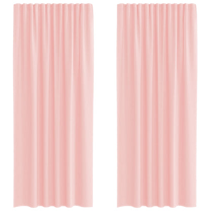 Voile Curtains with Rod Pockets 2 pcs Pink