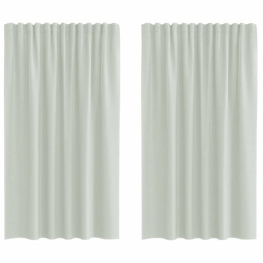 Voile Curtains with Rod Pockets 2 pcs Light Grey
