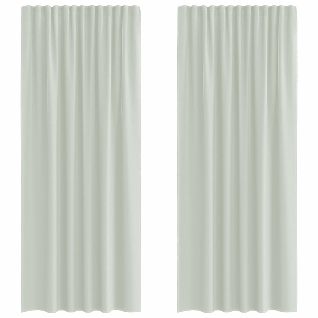 Voile Curtains with Rod Pockets 2 pcs Light Grey