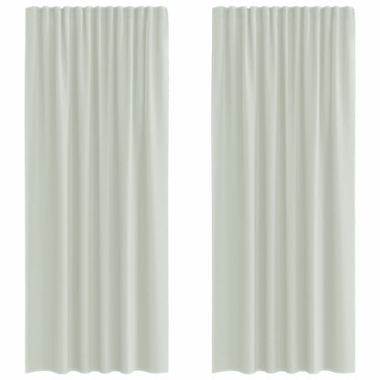 Voile Curtains with Rod Pockets 2 pcs Light Grey