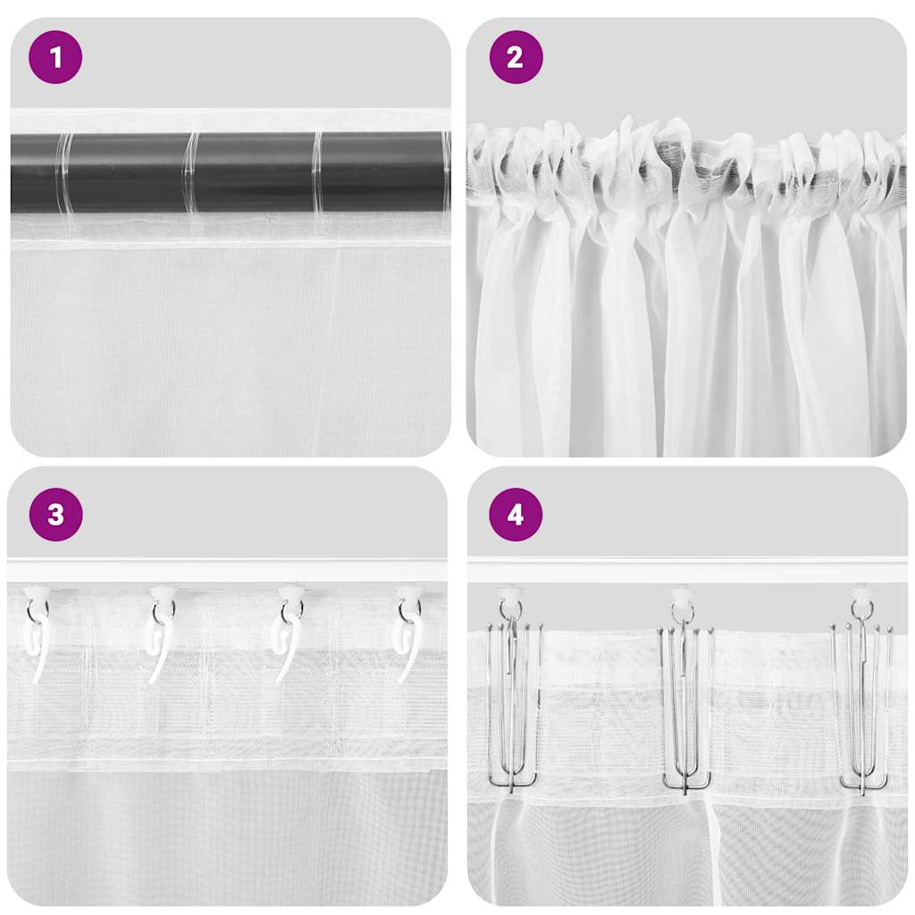Voile Curtains with Rod Pockets 2 pcs Light Grey