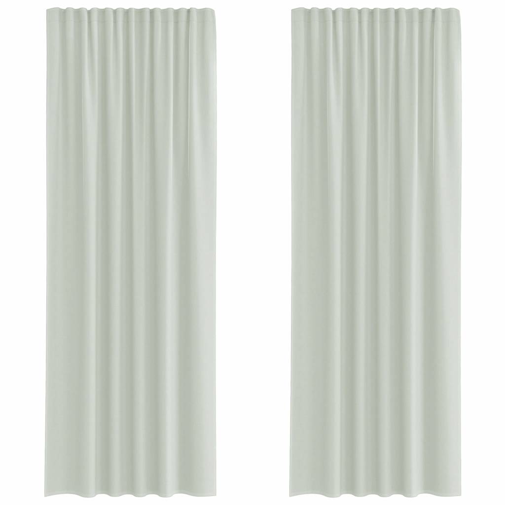 Voile Curtains with Rod Pockets 2 pcs Light Grey