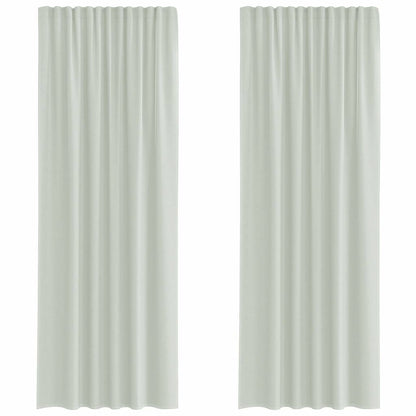 Voile Curtains with Rod Pockets 2 pcs Light Grey