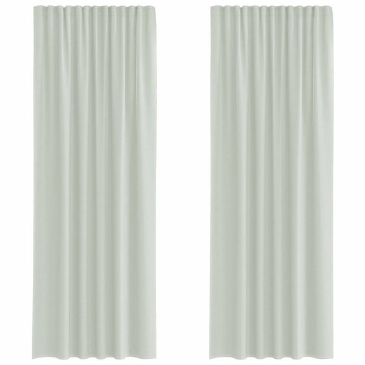 Voile Curtains with Rod Pockets 2 pcs Light Grey