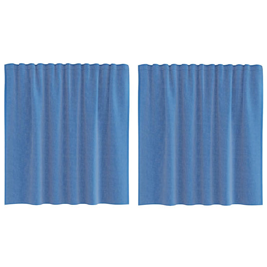 Voile Curtains with Rod Pockets 2 pcs Royal Blue