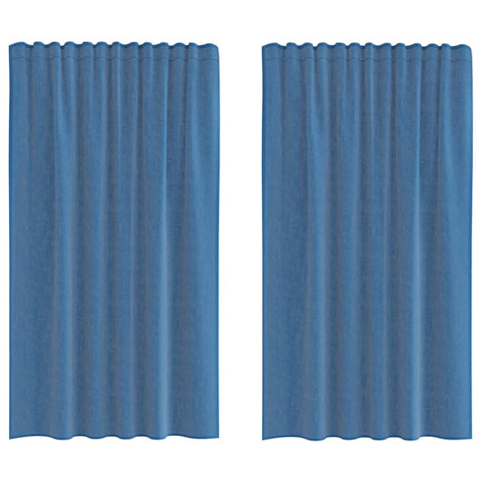 Voile Curtains with Rod Pockets 2 pcs Royal Blue