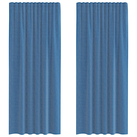 Voile Curtains with Rod Pockets 2 pcs Royal Blue