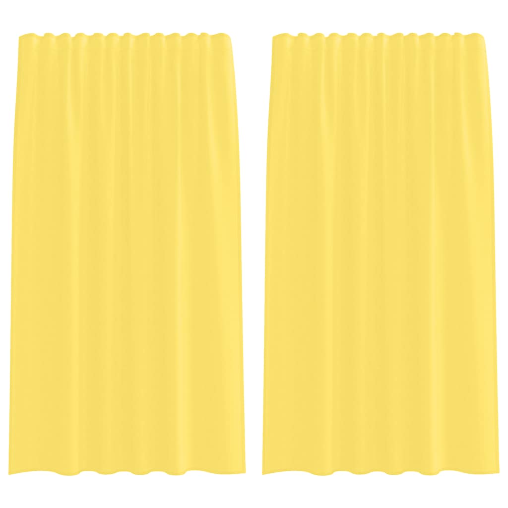 Voile Curtains with Rod Pockets 2 pcs Yellow