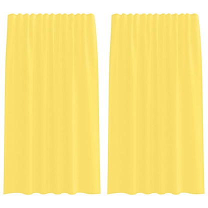 Voile Curtains with Rod Pockets 2 pcs Yellow