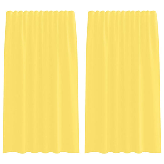 Voile Curtains with Rod Pockets 2 pcs Yellow