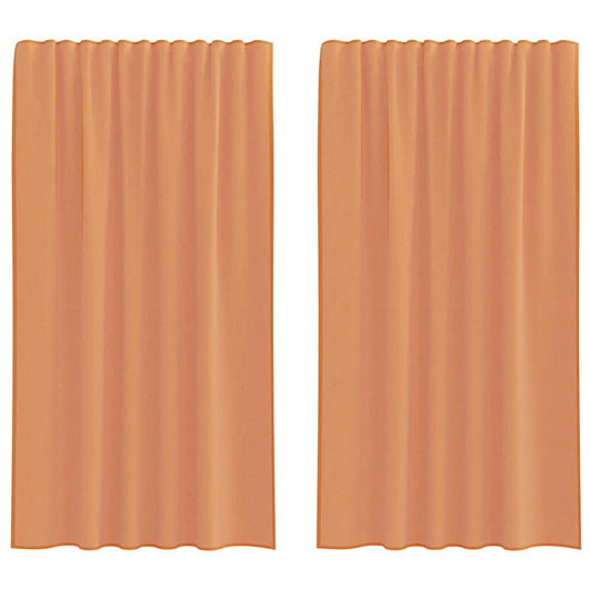 Voile Curtains with Rod Pockets 2 pcs Terracotta