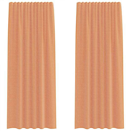 Voile Curtains with Rod Pockets 2 pcs Terracotta