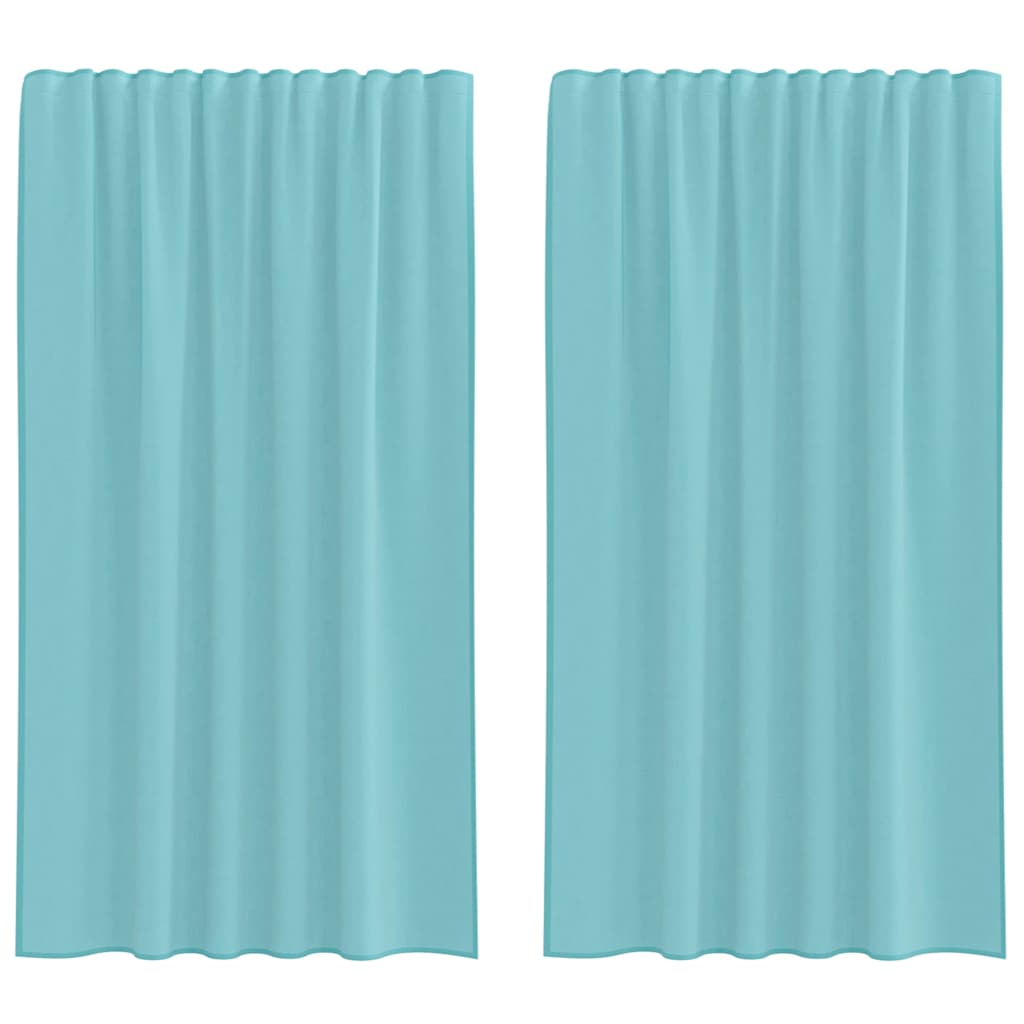 Voile Curtains with Rod Pockets 2 pcs Turquoise