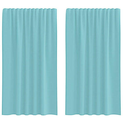 Voile Curtains with Rod Pockets 2 pcs Turquoise