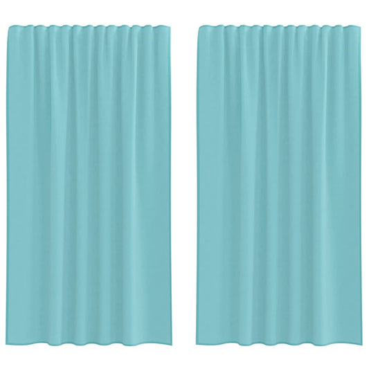 Voile Curtains with Rod Pockets 2 pcs Turquoise