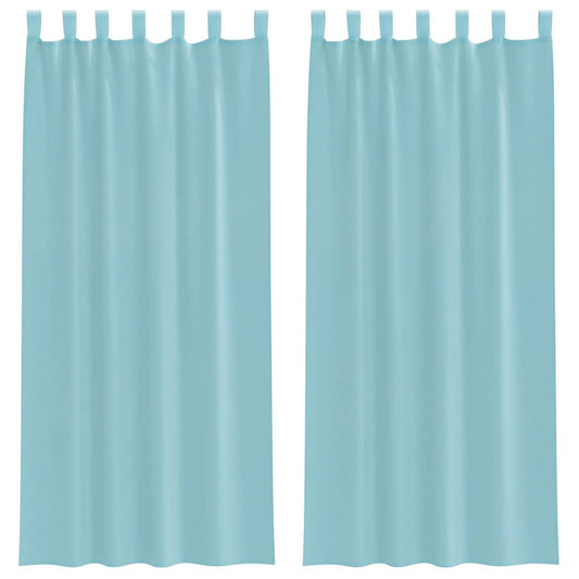 Voile Curtains with Rod Pockets 2 pcs Turquoise