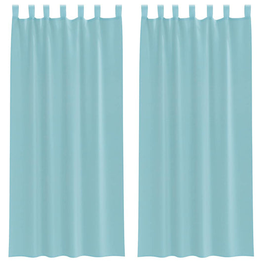 Voile Curtains with Rod Pockets 2 pcs Turquoise