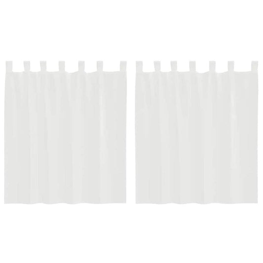 Voile Curtains with Rod Pockets 2 pcs White