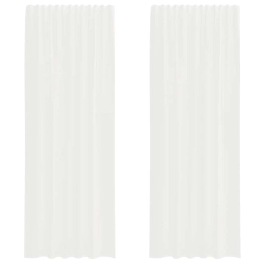 Voile Curtains with Rod Pockets 2 pcs White