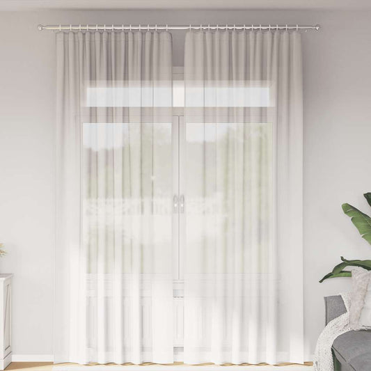 Voile Curtains with Rod Pockets 2 pcs White