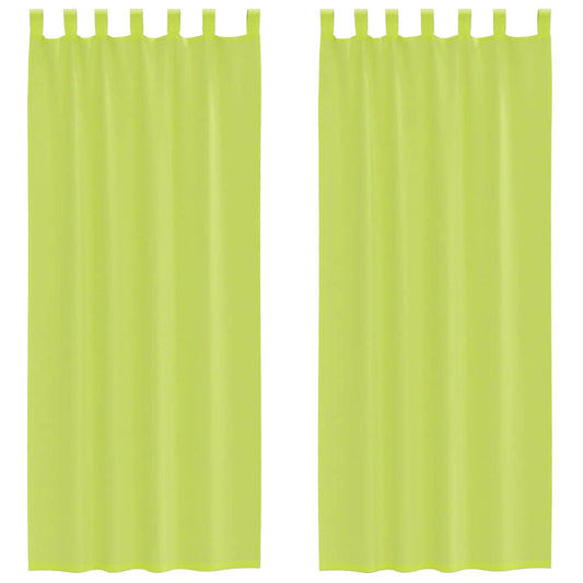 Voile Curtains with Tab Top 2 pcs Apple Green
