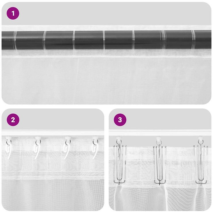 Voile Curtains with Tab Top 2 pcs Cream