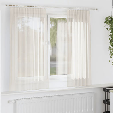 Voile Curtains with Tab Top 2 pcs Cream