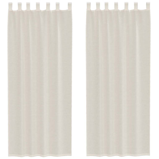 Voile Curtains with Tab Top 2 pcs Cream