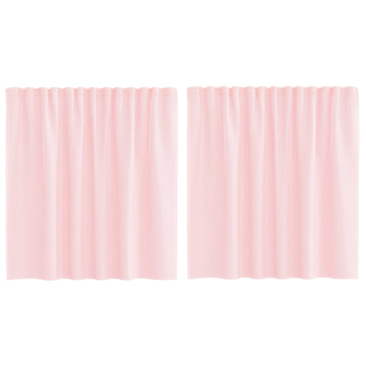 Voile Curtains with Loops 2 pcs Light Pink 140x140 cm
