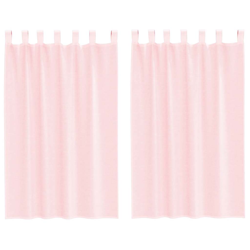 Voile Curtains with Loops 2 pcs Light Pink 140x175 cm