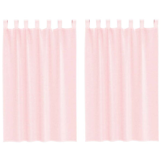 Voile Curtains with Loops 2 pcs Light Pink 140x175 cm