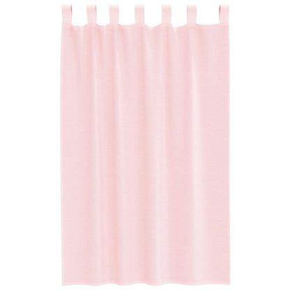 Voile Curtains with Loops 2 pcs Light Pink 140x175 cm