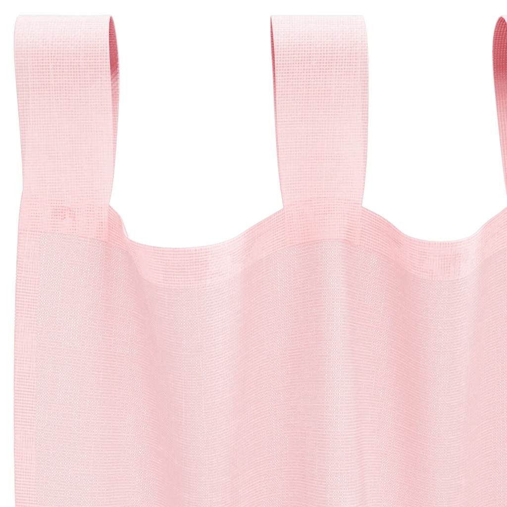 Voile Curtains with Loops 2 pcs Light Pink 140x175 cm