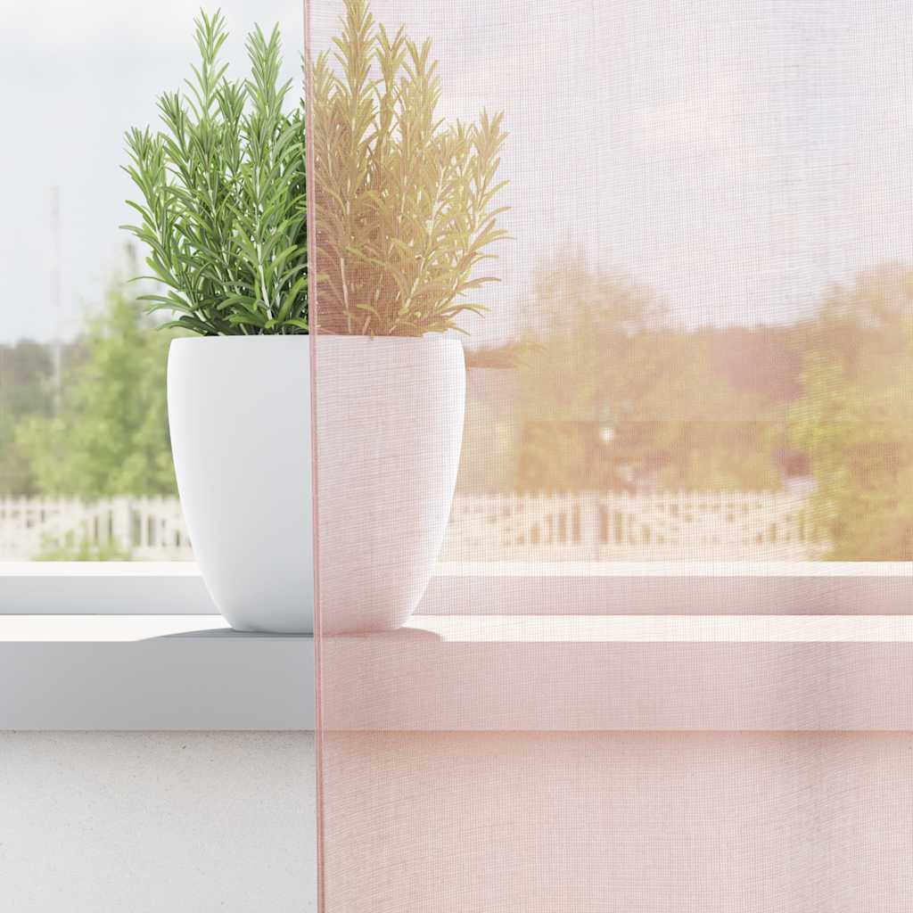 Voile Curtains with Loops 2 pcs Light Pink 140x225 cm