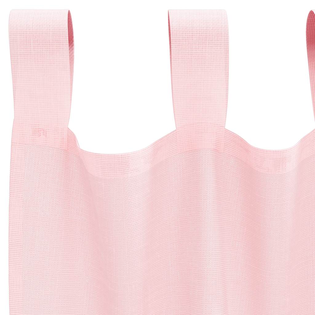 Voile Curtains with Loops 2 pcs Light Pink 140x225 cm