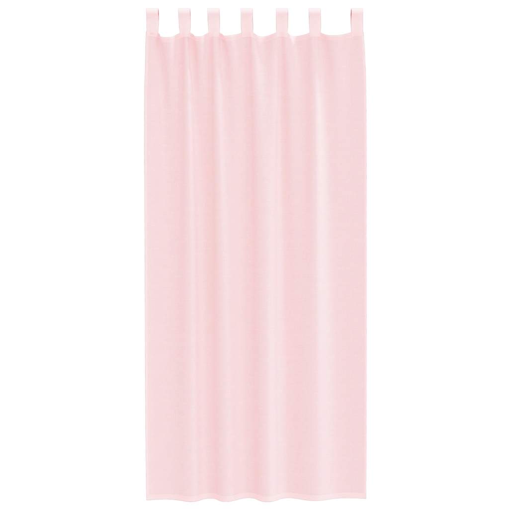 Voile Curtains with Loops 2 pcs Light Pink 140x245 cm