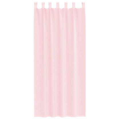 Voile Curtains with Loops 2 pcs Light Pink 140x245 cm