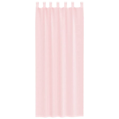 Voile Curtains with Loops 2 pcs Light Pink 140x260 cm