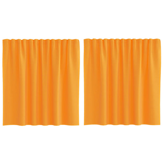 Voile Curtains with Loops 2 pcs Orange 140x140 cm