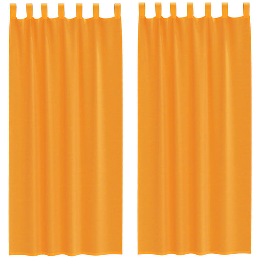 Voile Curtains with Loops 2 pcs Orange 140x245 cm