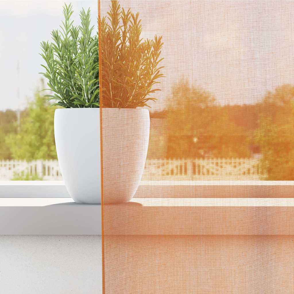 Voile Curtains with Loops 2 pcs Orange 140x245 cm