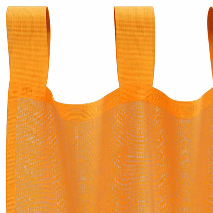 Voile Curtains with Loops 2 pcs Orange 140x245 cm