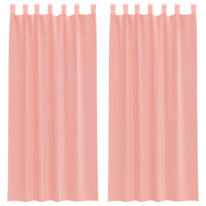 Voile Curtains with Loops 2 pcs Pink 140x225 cm
