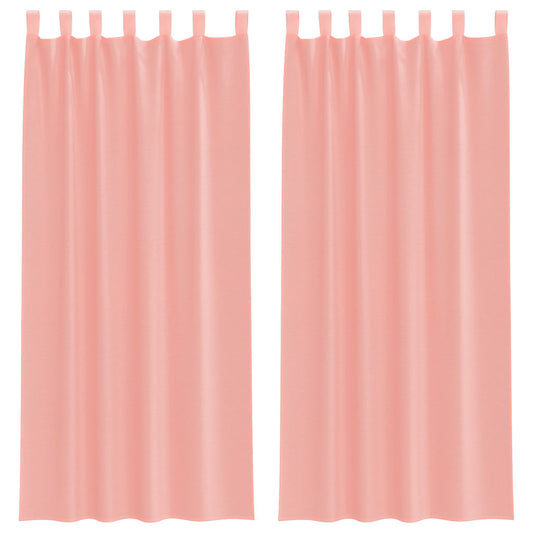 Voile Curtains with Loops 2 pcs Pink 140x225 cm