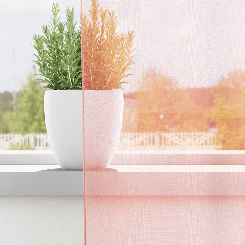 Voile Curtains with Loops 2 pcs Pink 140x225 cm