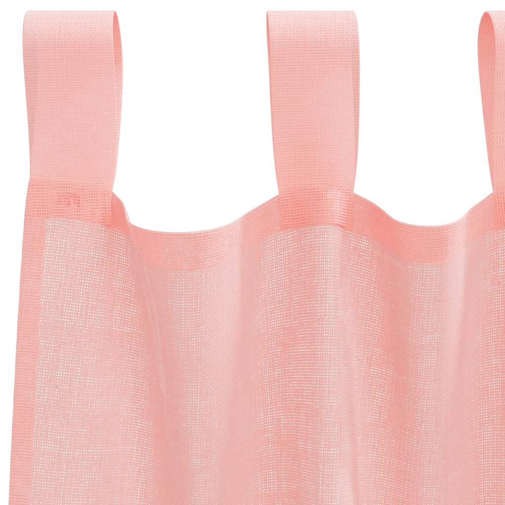 Voile Curtains with Loops 2 pcs Pink 140x245 cm