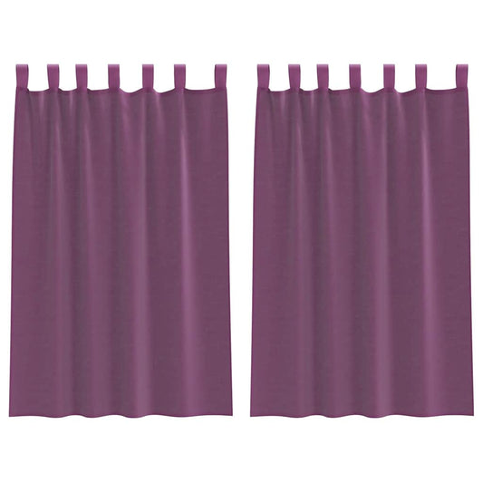 Voile Curtains with Loops 2 pcs Purple 140x175 cm