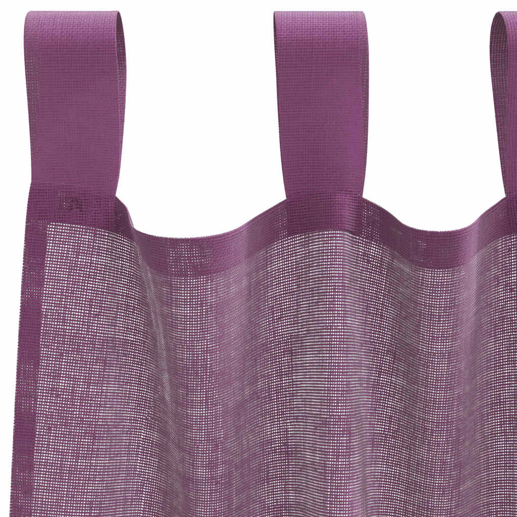 Voile Curtains with Loops 2 pcs Purple 140x225 cm